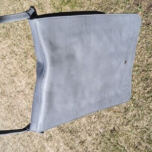 Eileen Fischer Gray Soft Leather Crossbody Sleek Beautiful